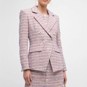 Veronica beard Taja Tweed Dickey jacket Blazer 10 NWT $798 khaki Multi
